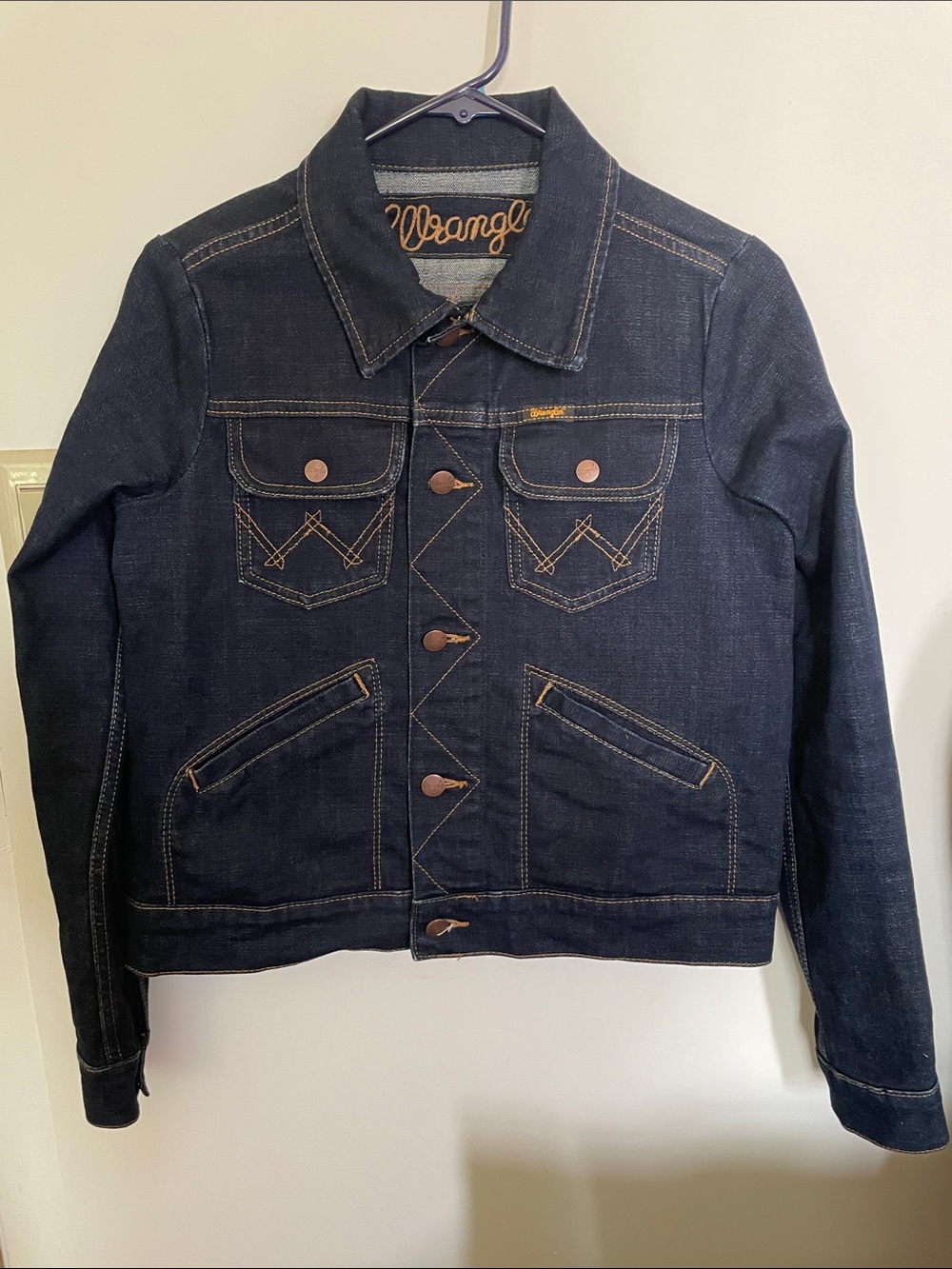 Wrangler Navy Blue Denim Jacket with Copper Buttons